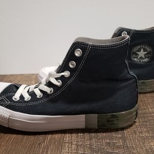 Converse Hi Top Camo Heeled Sneakers